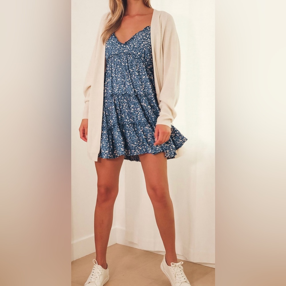 Lulus NWOT Dress Stay Breezy Black Babydoll Dress